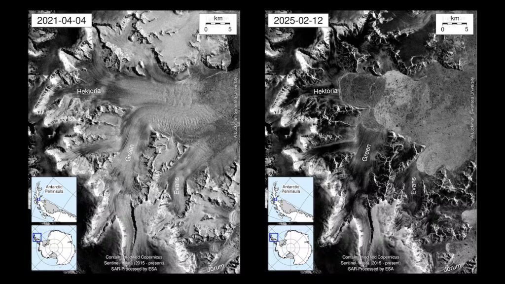 Impactante retroceso de glaciar: más de 8 km en dos meses