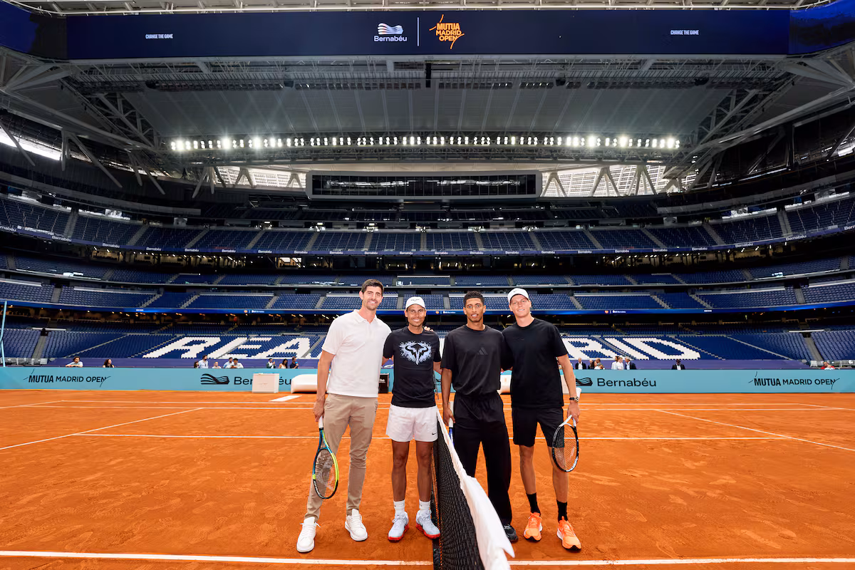 Florentino Pérez dirige en el Bernabéu: Nadal presente, Federer ausente