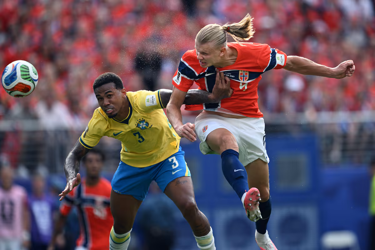 Haaland arrasa con su 'martillo vikingo' ante Brasil de Ancelotti